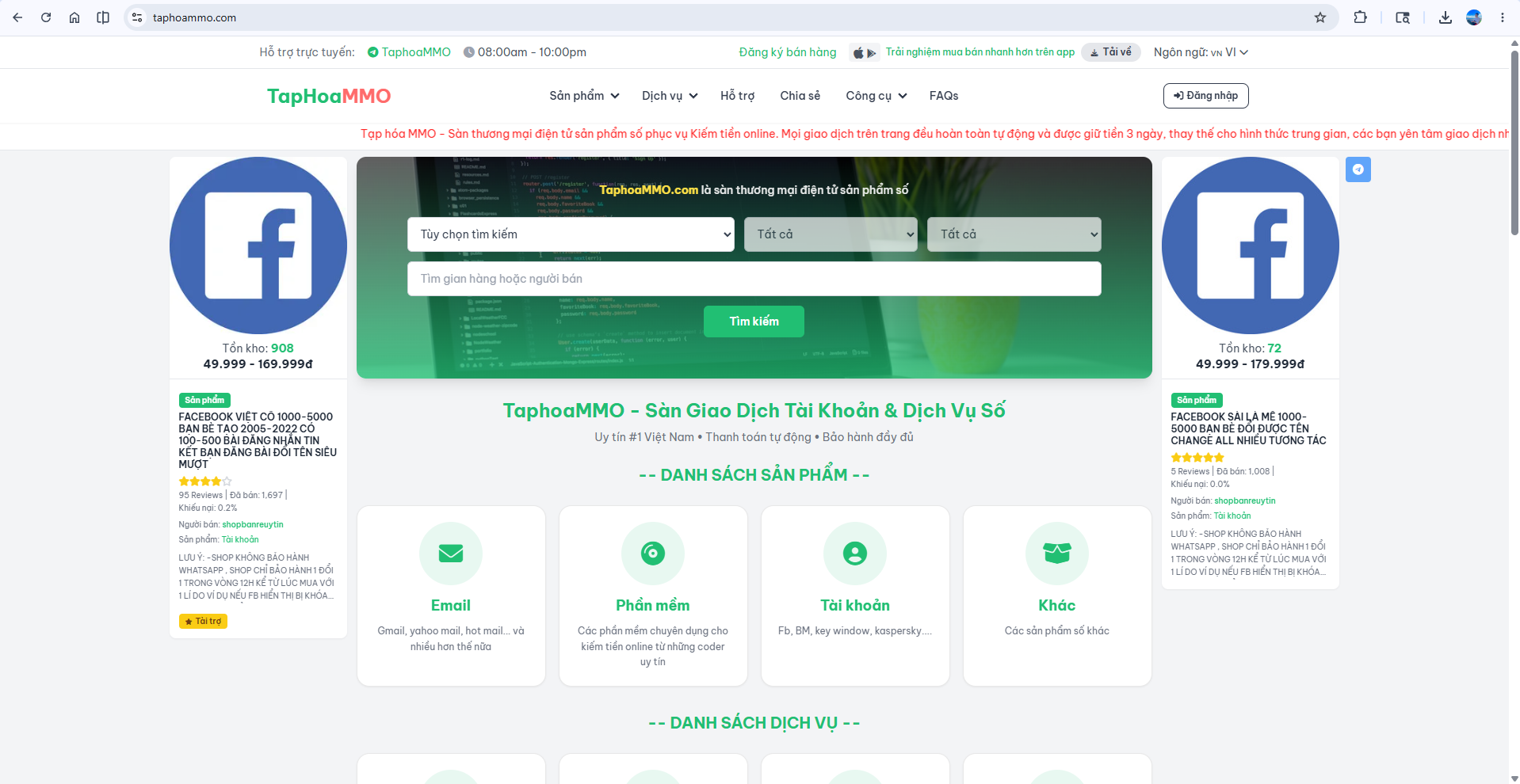 Góc cảnh báo: Anh em cẩn thận với web taphoammo.com nhé!
